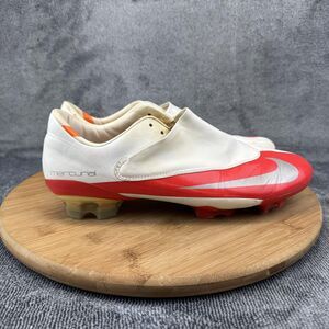 Nike Mercurial Vapor Soccer Shoes Womens Size 9 White Red FG Cleats 354723-108